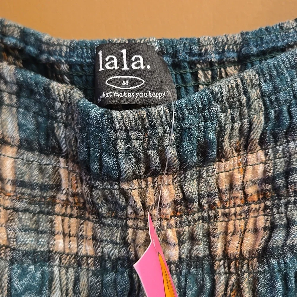 Dressed In LALA Sweet Revenge Smocked Plaid Snake Dress Size Medium - Picture 8 of 12